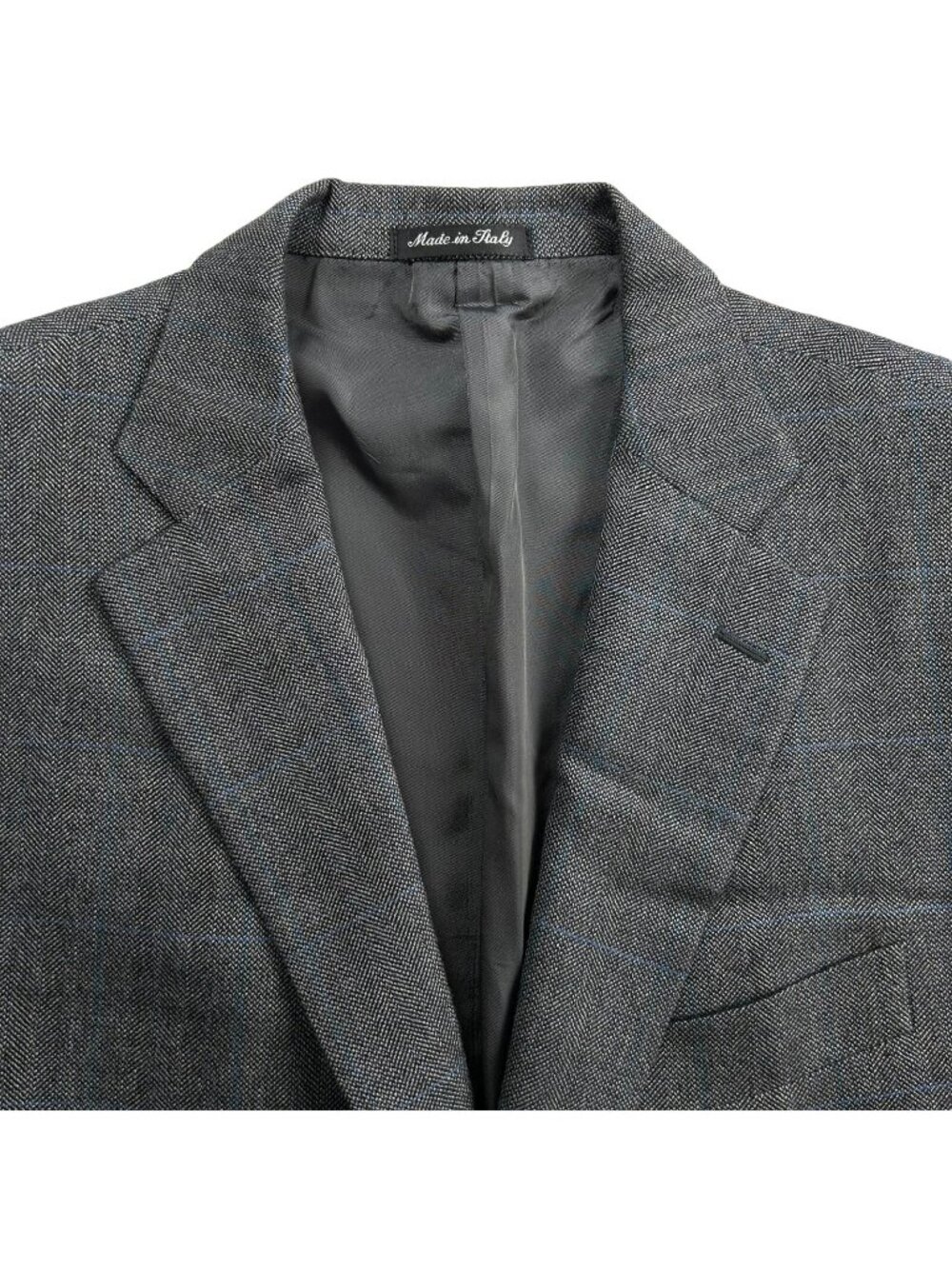 Pal Zileri Men's 2-Button Blazer Gray Windowpane Plaid • Italy • 44L US